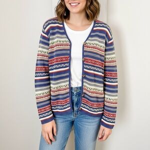 Eddie Bauer Multicolor Striped Cardigan